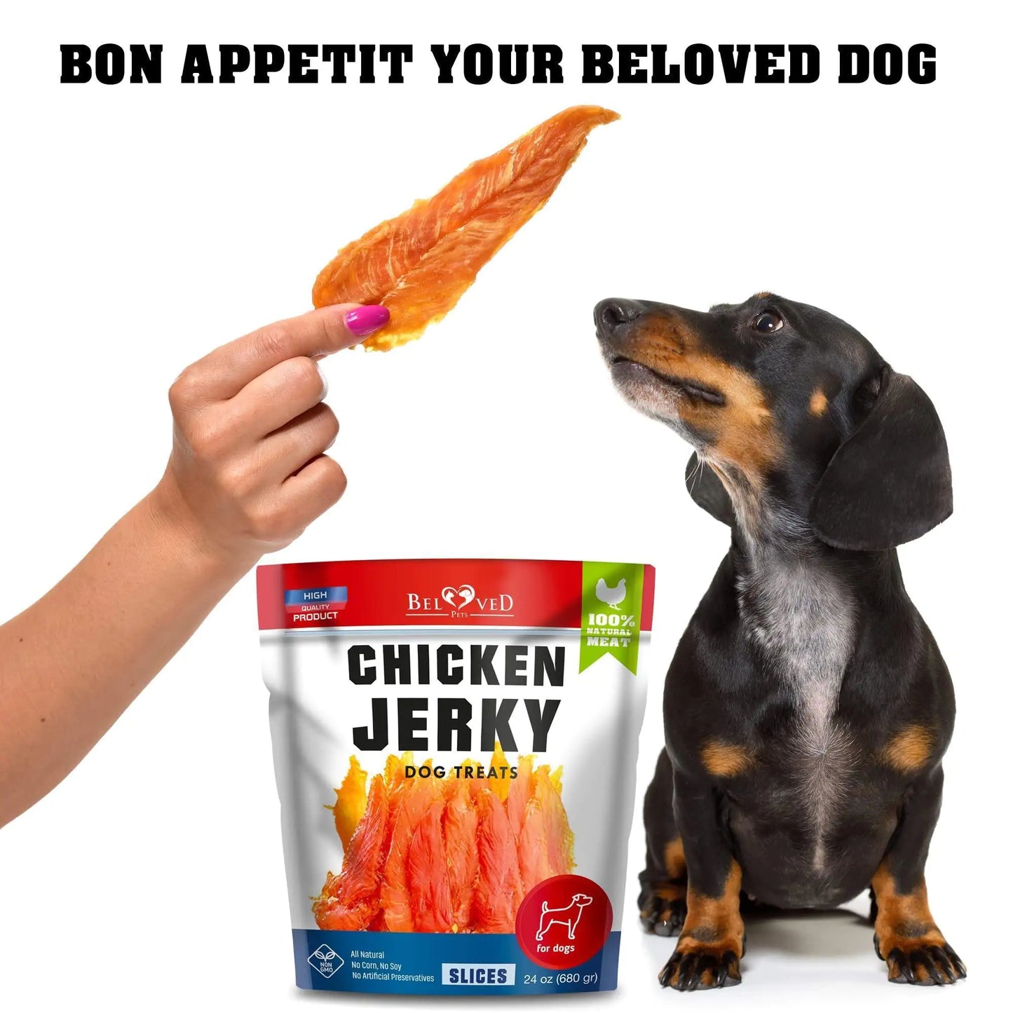 Chicken Jerky Dog Treats – 1.5 lb Grain-Free Natural Dog Snacks – High-Protein Chewy Treats