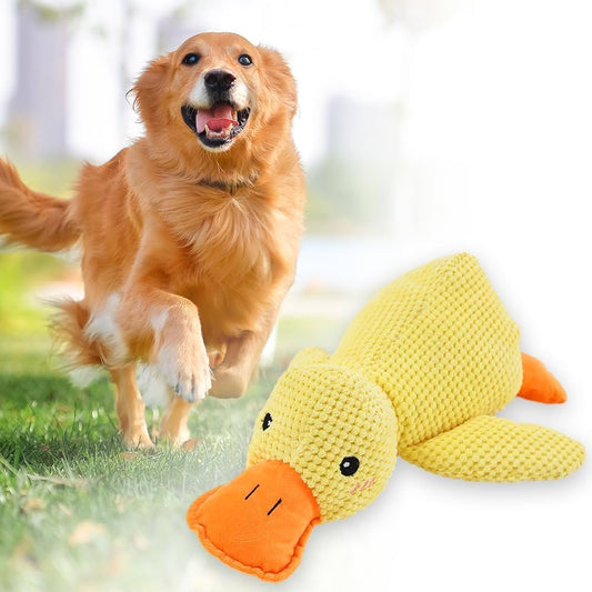 Buy 1 Get 1 Free Yellow Duck Plush Sound Toy – Interactive & Chewable Pet Training Toy
