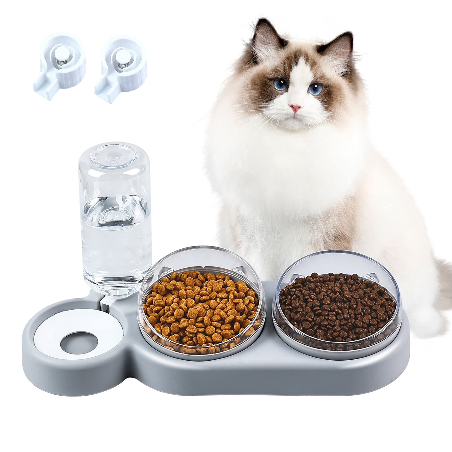 Adjustable Non-Slip Pet Food & Water Bowl – Detachable Design