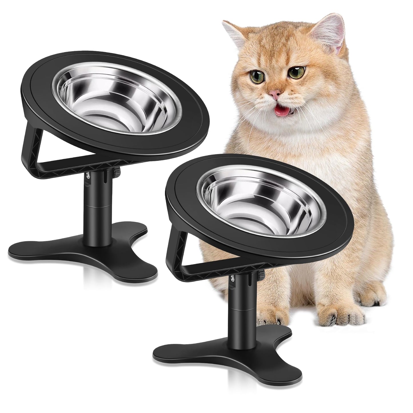 Adjustable Non-Slip Pet Food & Water Bowl – Detachable Design