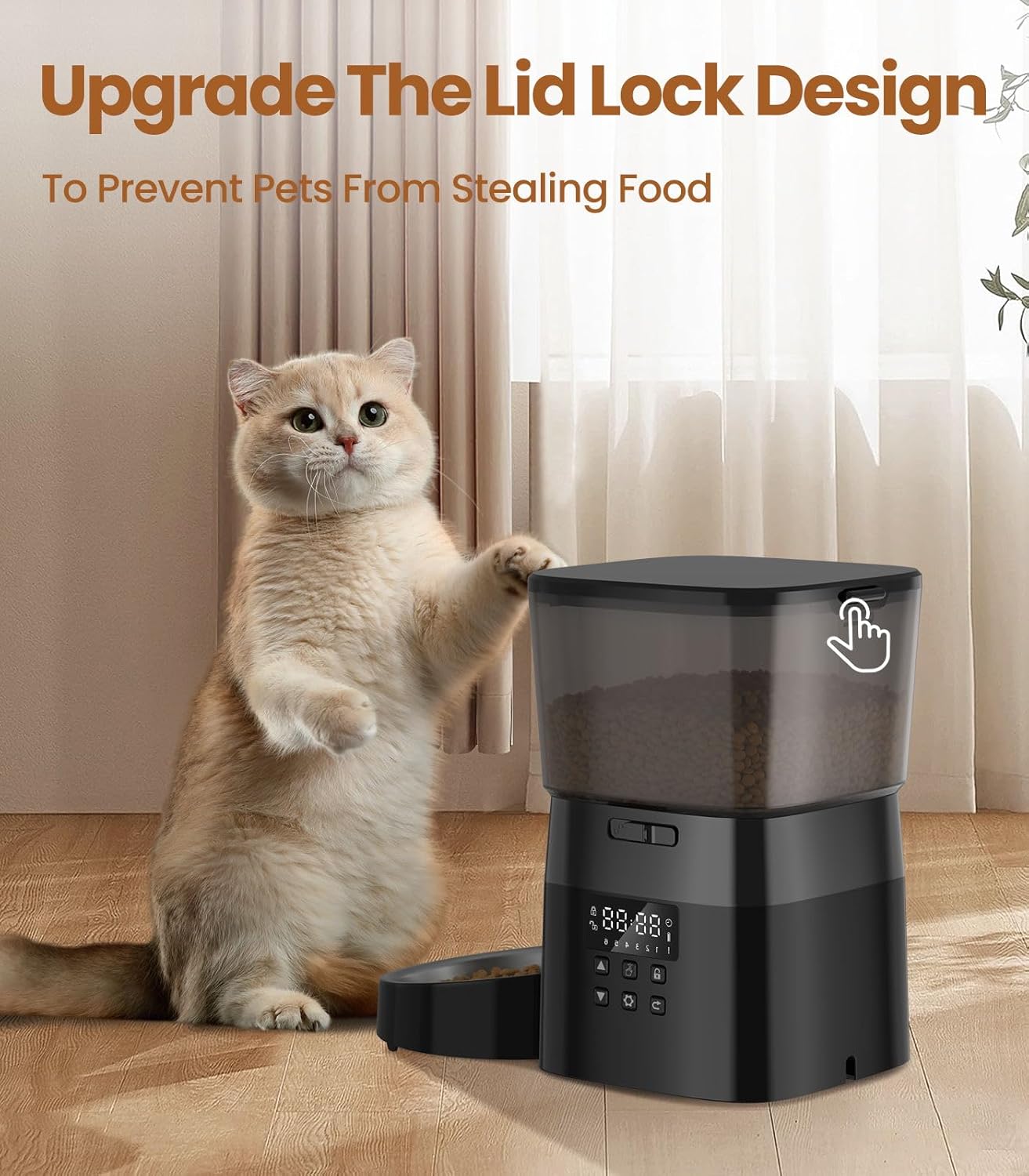 ROJECO Automatic Pet Feeder – Smart Food Dispenser for Cats & Dogs