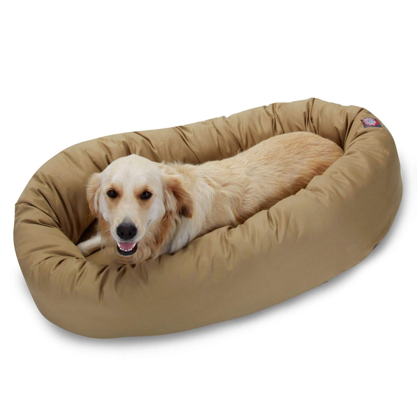 40-Inch Green Bagel Dog Bed – Cozy & Durable