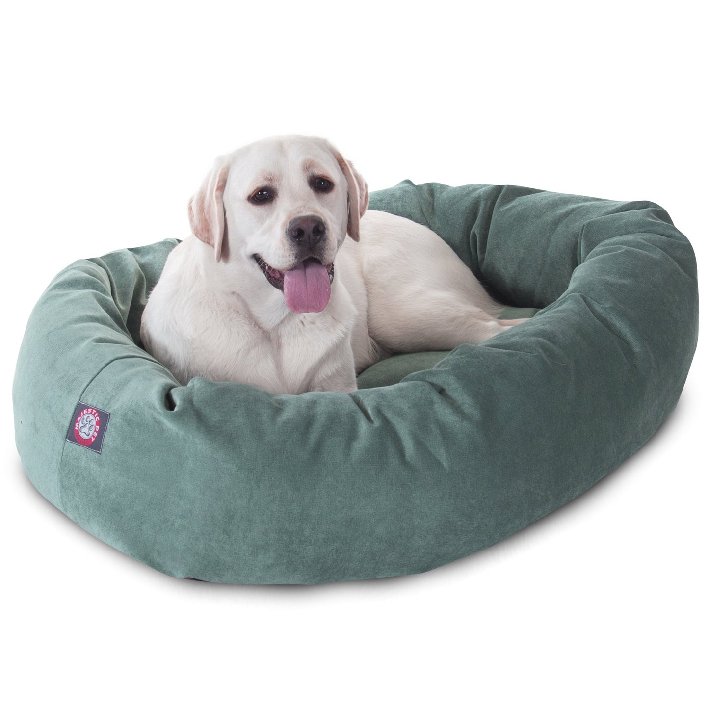 40-Inch Green Bagel Dog Bed – Cozy & Durable