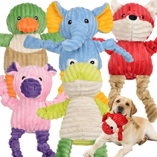 Squeaky Plush Animal Dog Toy – Durable & Interactive