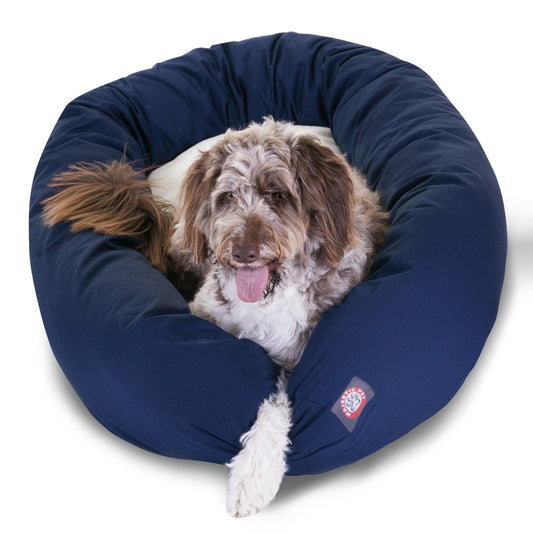 40-Inch Green Bagel Dog Bed – Cozy & Durable
