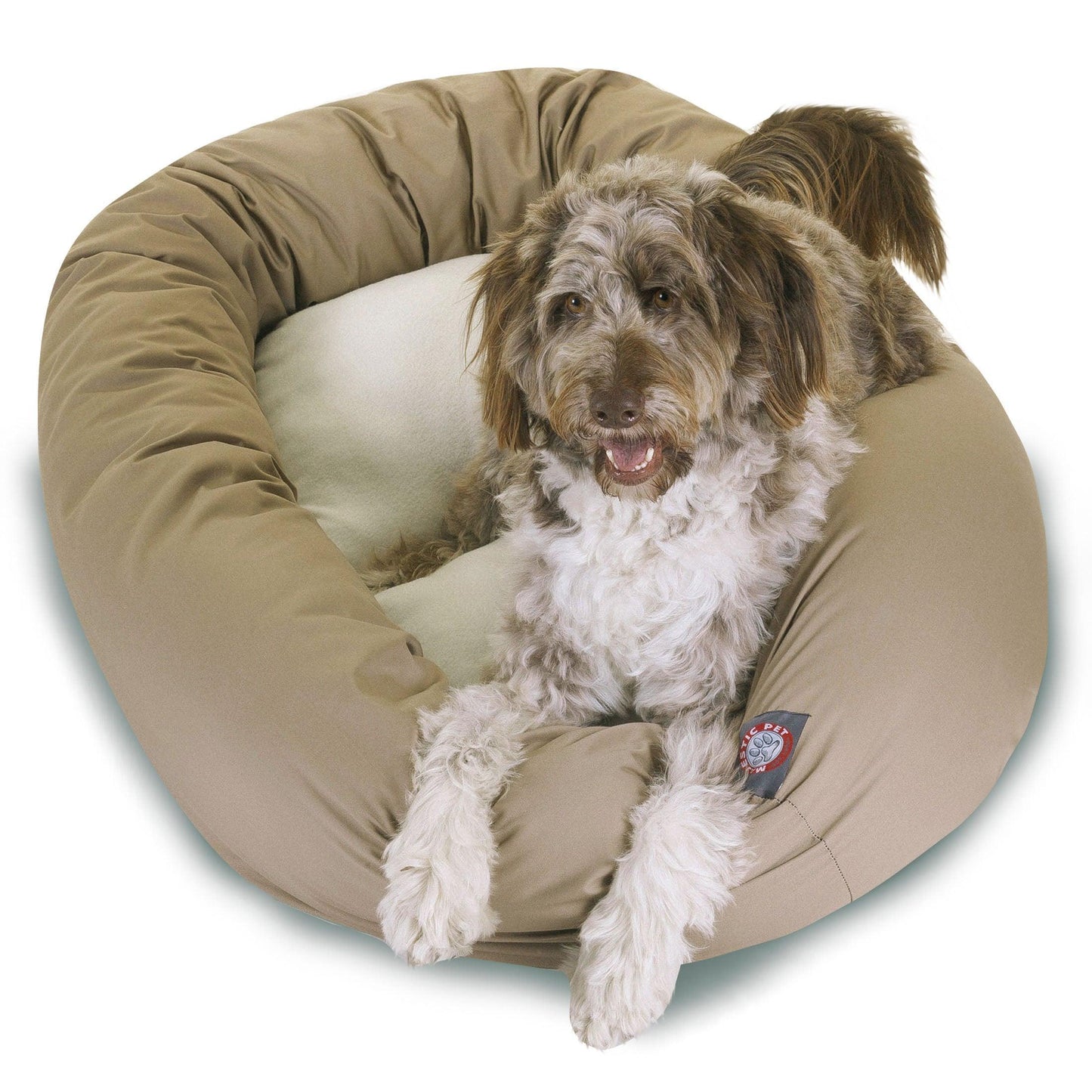 40-Inch Green Bagel Dog Bed – Cozy & Durable