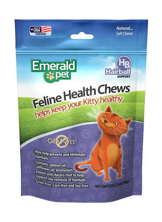 Emerald Pet Feline Health Chews – Hairball Support (2.5 oz)