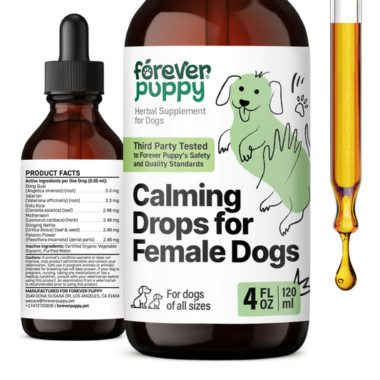 Calming Drops for Dogs – Herbal Valerian Root Formula – Liquid Pet Relaxation Supplement – 4 oz