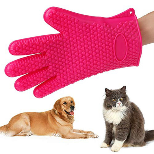 Silicone Pet Grooming Glove – Deshedding & Bathing Brush for Cats & Dogs